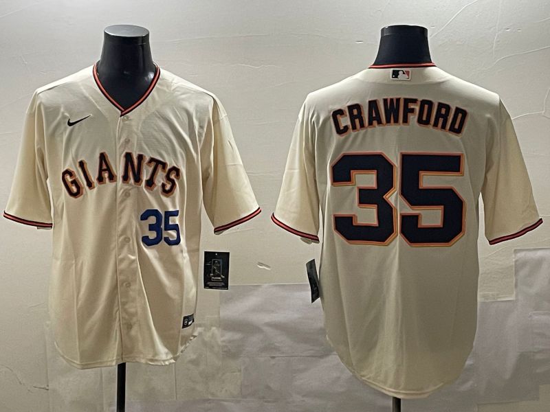 Men San Francisco Giants #35 Crawford Cream Game 2025 Nike MLB Jersey style 3->san francisco giants->MLB Jersey